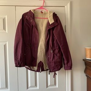H&M womens size 6 maroon winter coat
